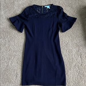 Draper James Navy Blue Lace Mini Dress